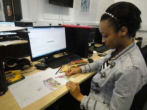 student studying